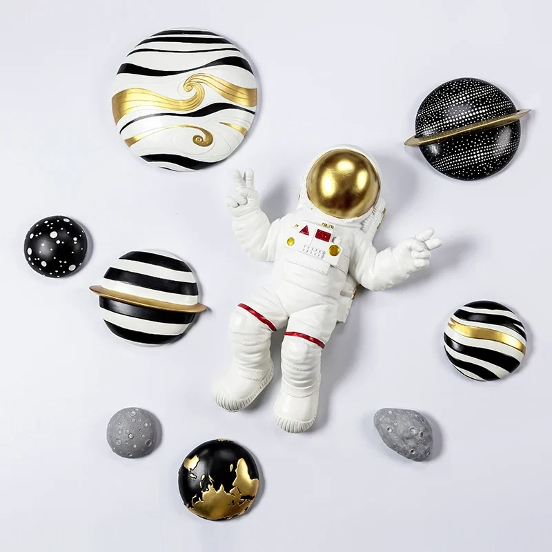 9 Parça Art Deco Astronot Gezegen Seti