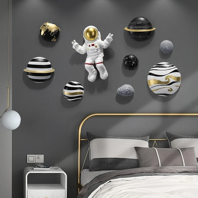 9 Parça Art Deco Astronot Gezegen Seti