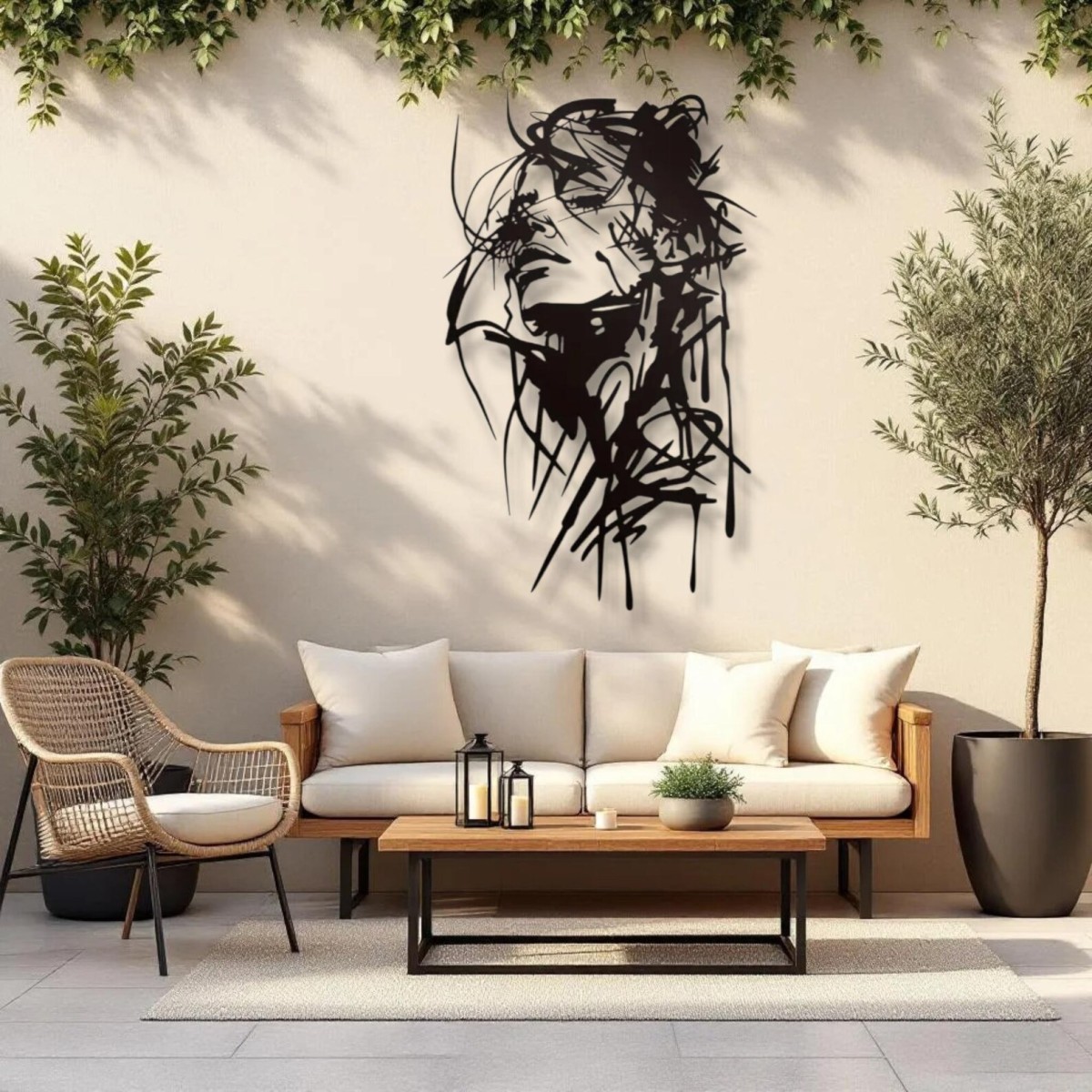 Soyut Kadın Metal Duvar Sanatı