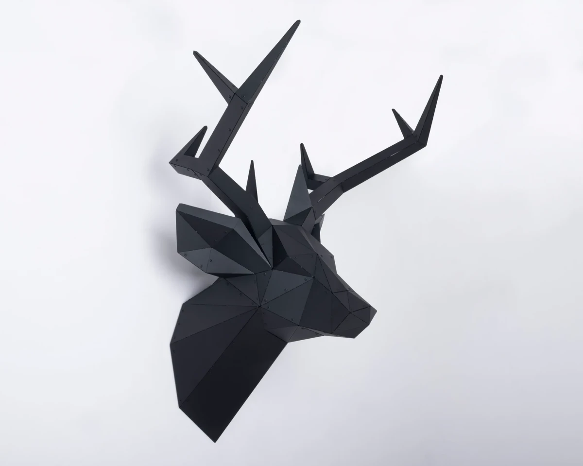 Geyik Başı 3D Metal Duvar Dekoru