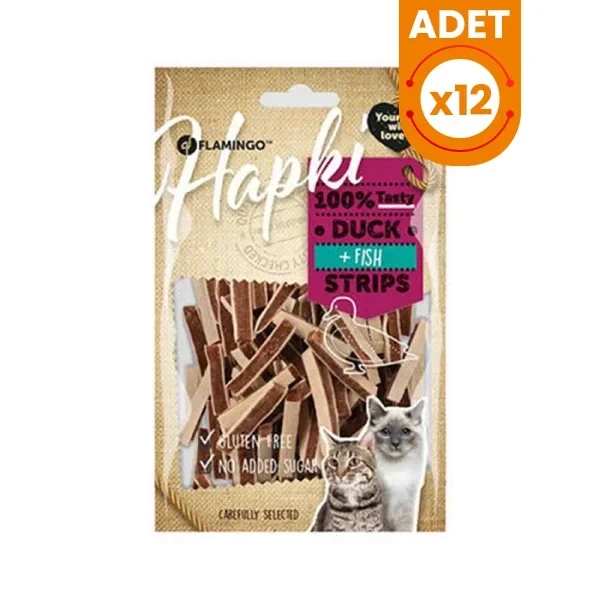 Flamingo Hapki Strips Ördekli ve Balıklı Kedi Ödül Maması